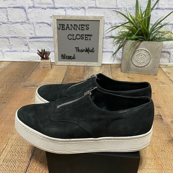 Vince warner nubuck leather platform zip sneakers - Picture 1 of 8
